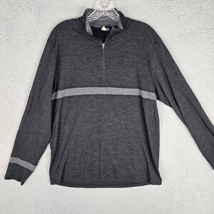 Ibex Men's Large 100% Merino Quarter-Zip Sport Sweater New Zealand Wool